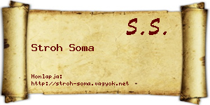 Stroh Soma névjegykártya